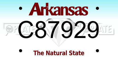C87929 Arkansas License Plate