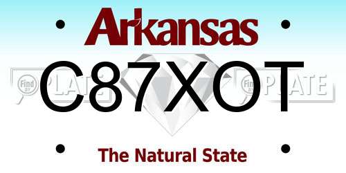 C87XOT Arkansas License Plate