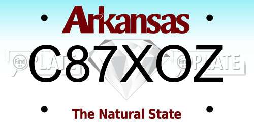 C87XOZ Arkansas License Plate