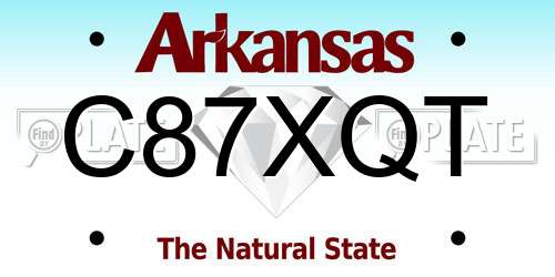 C87XQT Arkansas License Plate