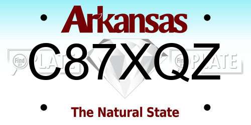 C87XQZ Arkansas License Plate