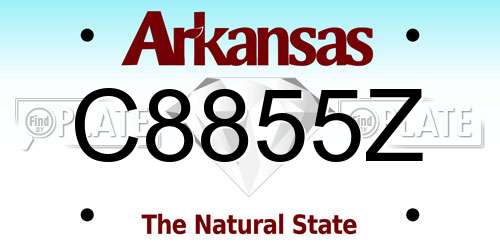 C8855Z Arkansas License Plate