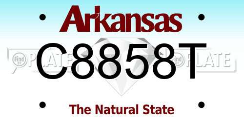 C8858T Arkansas License Plate