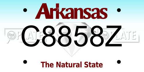 C8858Z Arkansas License Plate