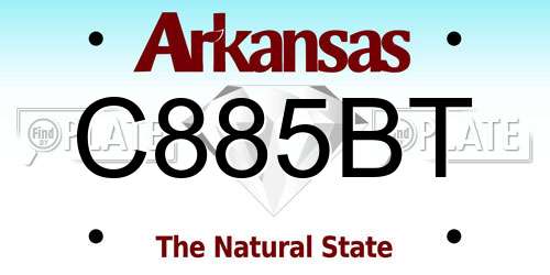 C885BT Arkansas License Plate