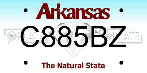 C885BZ Arkansas License Plate