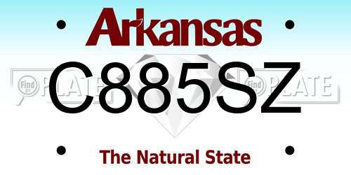 C885SZ Arkansas License Plate