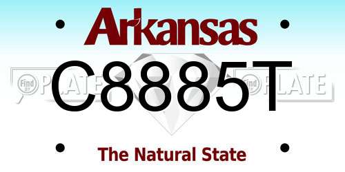 C8885T Arkansas License Plate