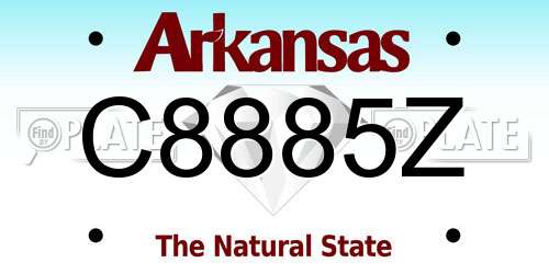 C8885Z Arkansas License Plate