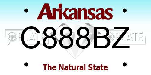 C888BZ Arkansas License Plate