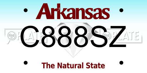 C888SZ Arkansas License Plate