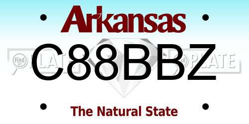 C88BBZ Arkansas License Plate