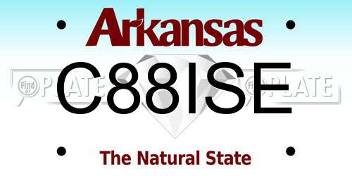 C88ISE Arkansas License Plate
