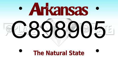 C898905 Arkansas License Plate