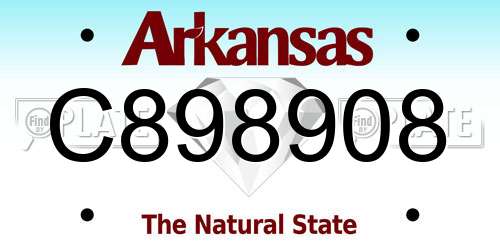 C898908 Arkansas License Plate