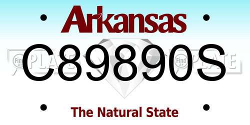 C89890S Arkansas License Plate