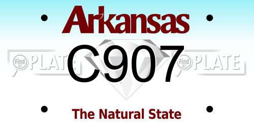 C907 Arkansas License Plate