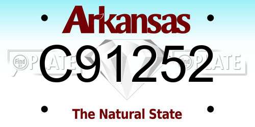 C91252 Arkansas License Plate