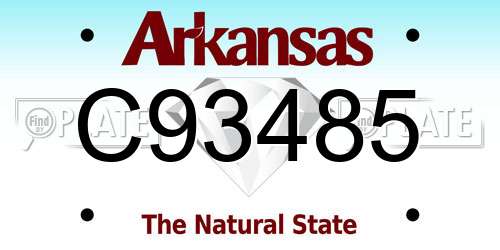 C93485 Arkansas License Plate