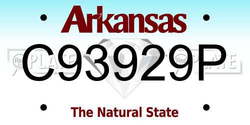 C93929P Arkansas License Plate