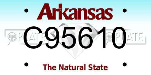 C95610 Arkansas License Plate