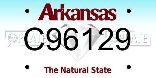 C96129 Arkansas License Plate