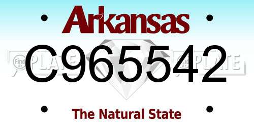 C965542 Arkansas License Plate