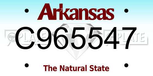 C965547 Arkansas License Plate