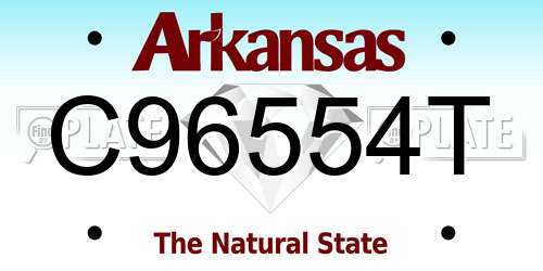 C96554T Arkansas License Plate