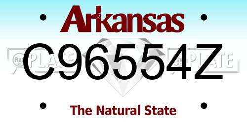 C96554Z Arkansas License Plate