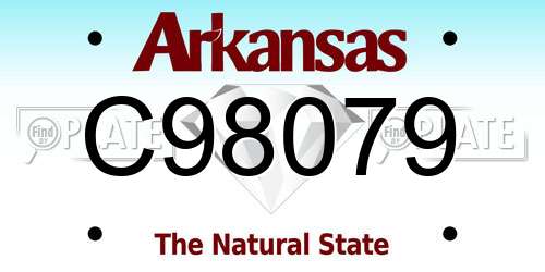 C98079 Arkansas License Plate
