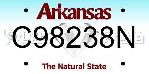 C98238N Arkansas License Plate