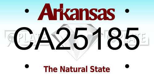 CA25185 Arkansas License Plate
