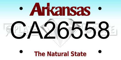 CA26558 Arkansas License Plate