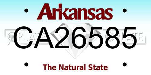 CA26585 Arkansas License Plate