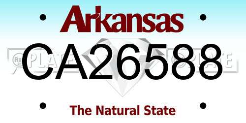 CA26588 Arkansas License Plate
