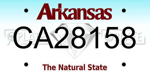 CA28158 Arkansas License Plate