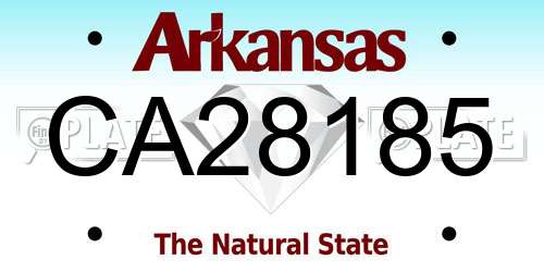 CA28185 Arkansas License Plate