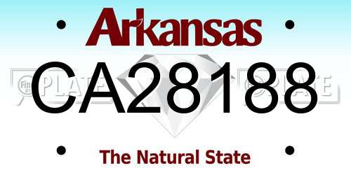 CA28188 Arkansas License Plate