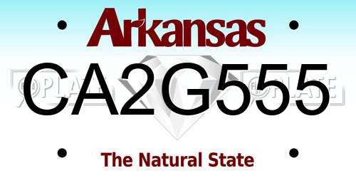 CA2G555 Arkansas License Plate