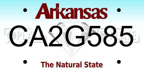 CA2G585 Arkansas License Plate