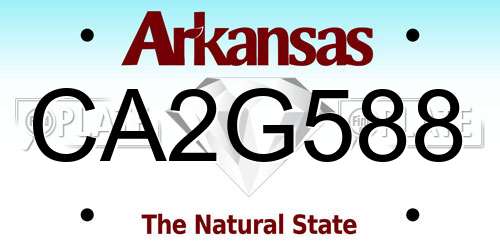 CA2G588 Arkansas License Plate