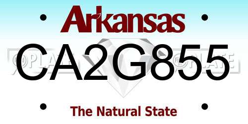 CA2G855 Arkansas License Plate