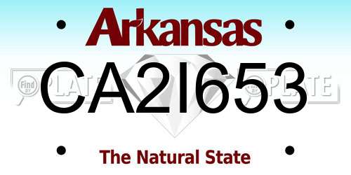 CA2I653 Arkansas License Plate