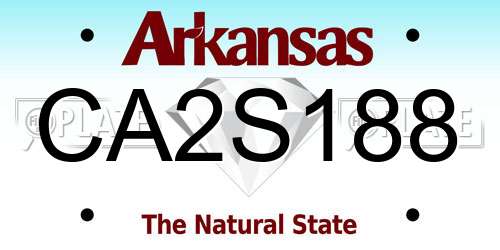 CA2S188 Arkansas License Plate