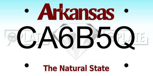 CA6B5Q Arkansas License Plate