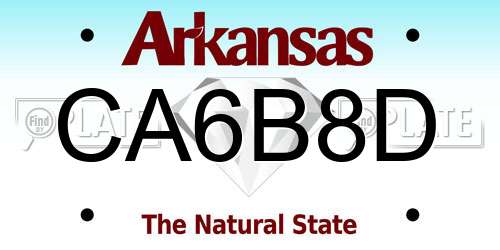 CA6B8D Arkansas License Plate