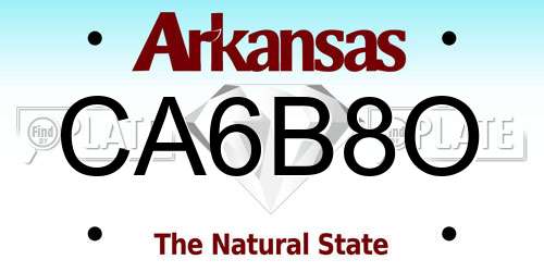CA6B8O Arkansas License Plate