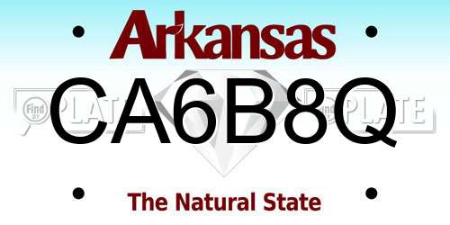 CA6B8Q Arkansas License Plate