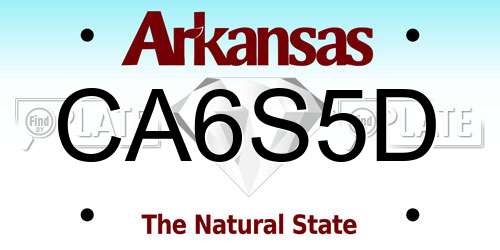 CA6S5D Arkansas License Plate